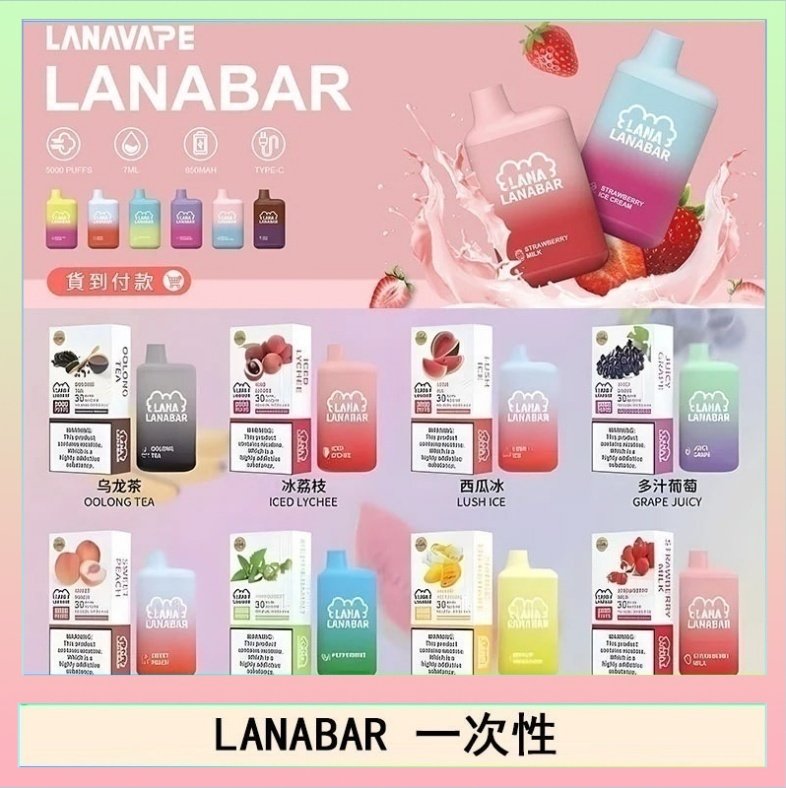LANA BAR LANA BAR可充电一次性電子煙霧化5000口(3.0%)